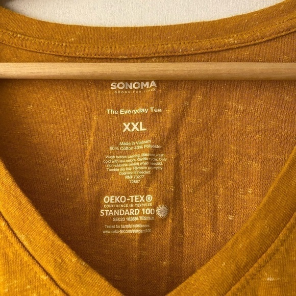 SONOMA EVERYDAY TEE YELLOW SHORT SLEEVE SHIRT XXL - Picture 2 of 3